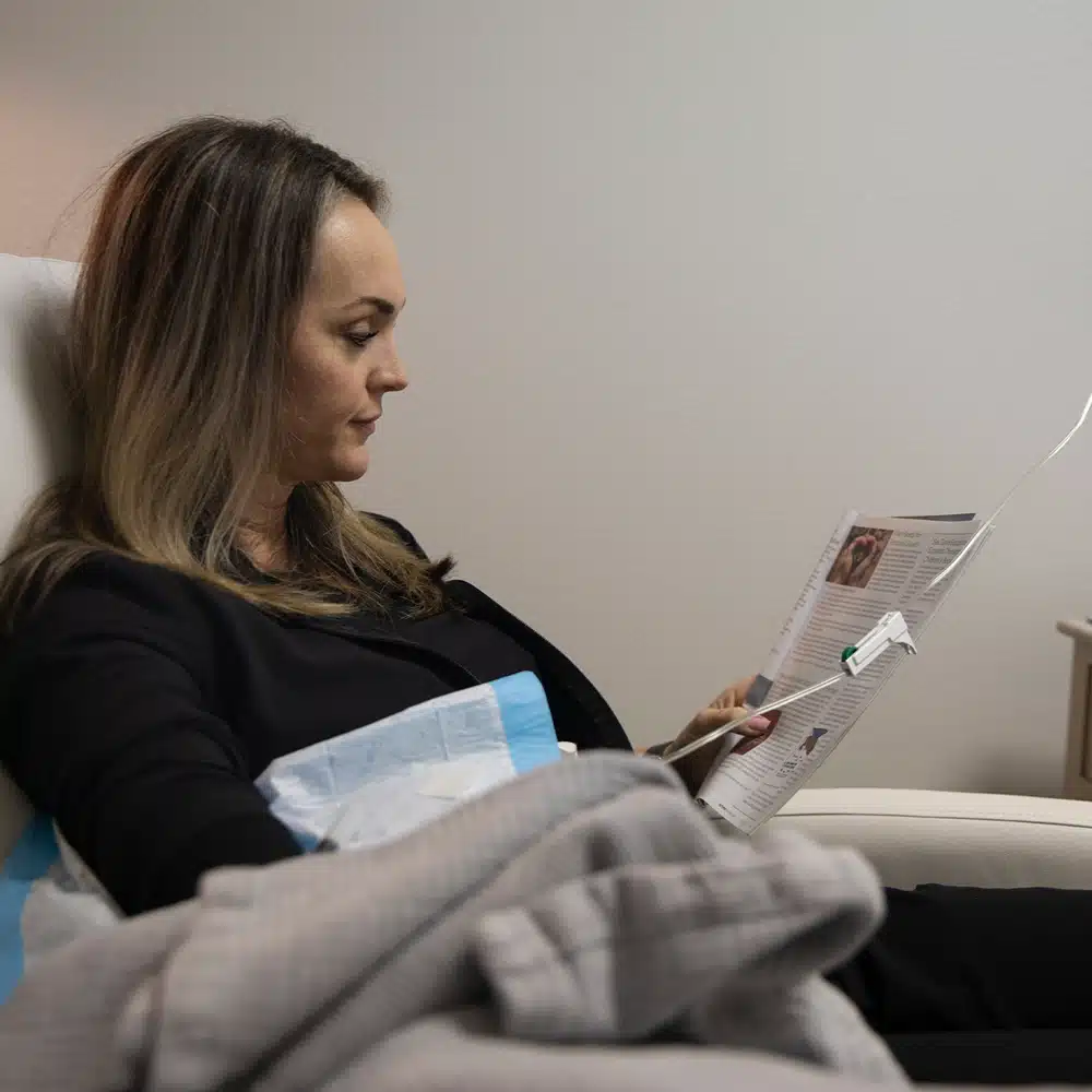a woman reading a book